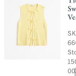 Sunny Yellow Tie-Front Sweater Vest